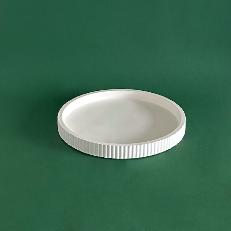 Dekoteller Keramik Ø 21 cm, rund, gerillt