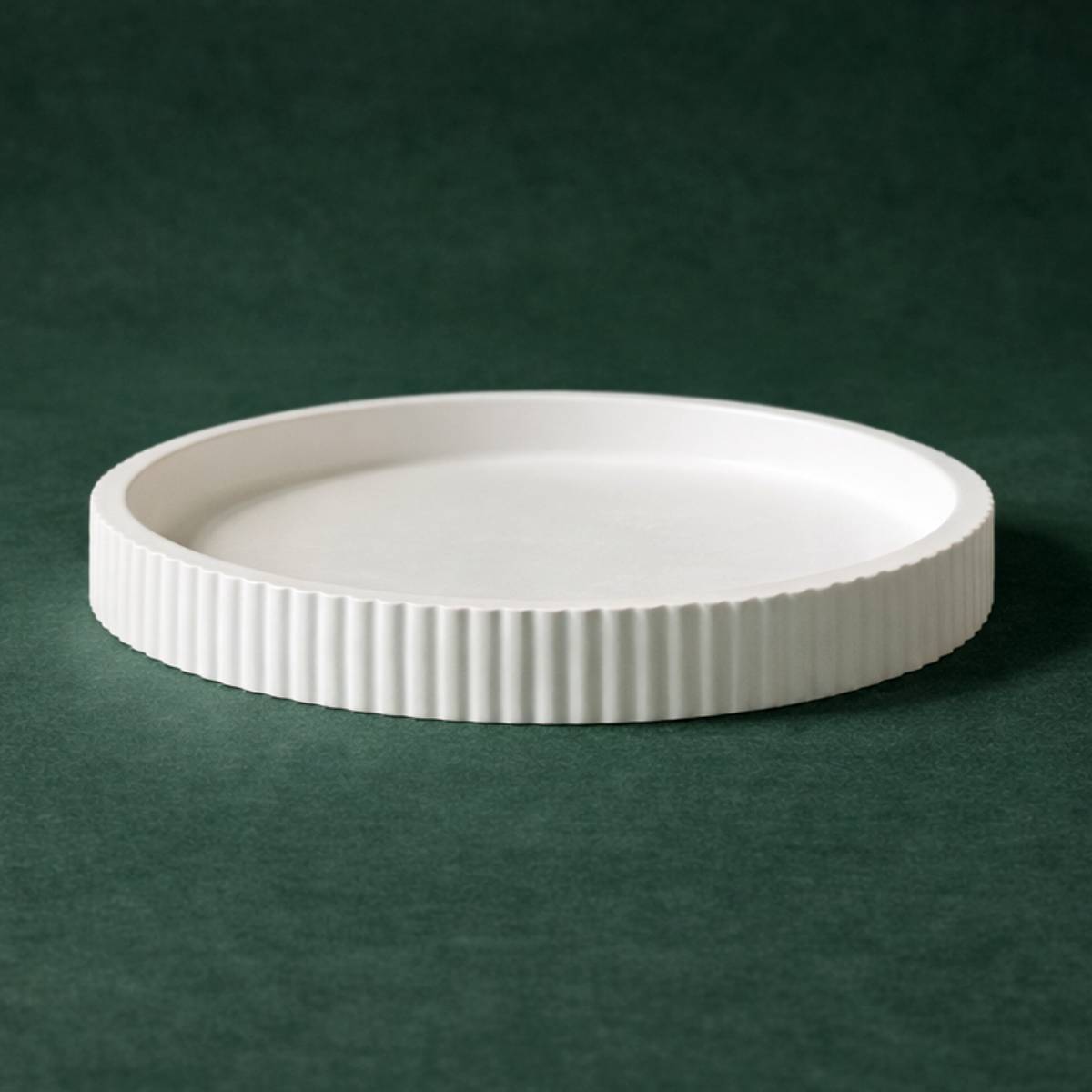 Luxuriöses weißes Keramiktablett