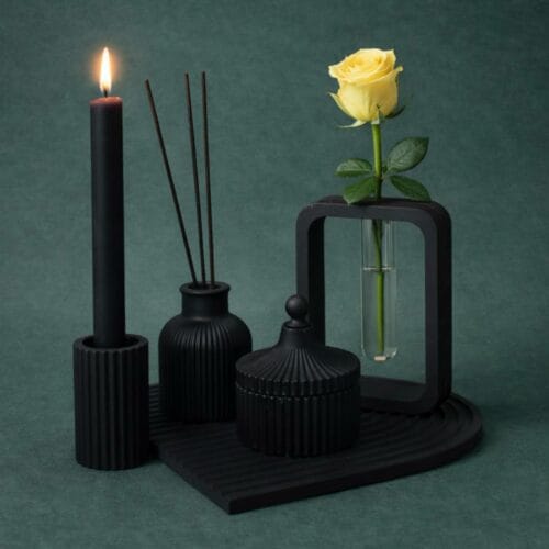 Schwarzes Keramik Set