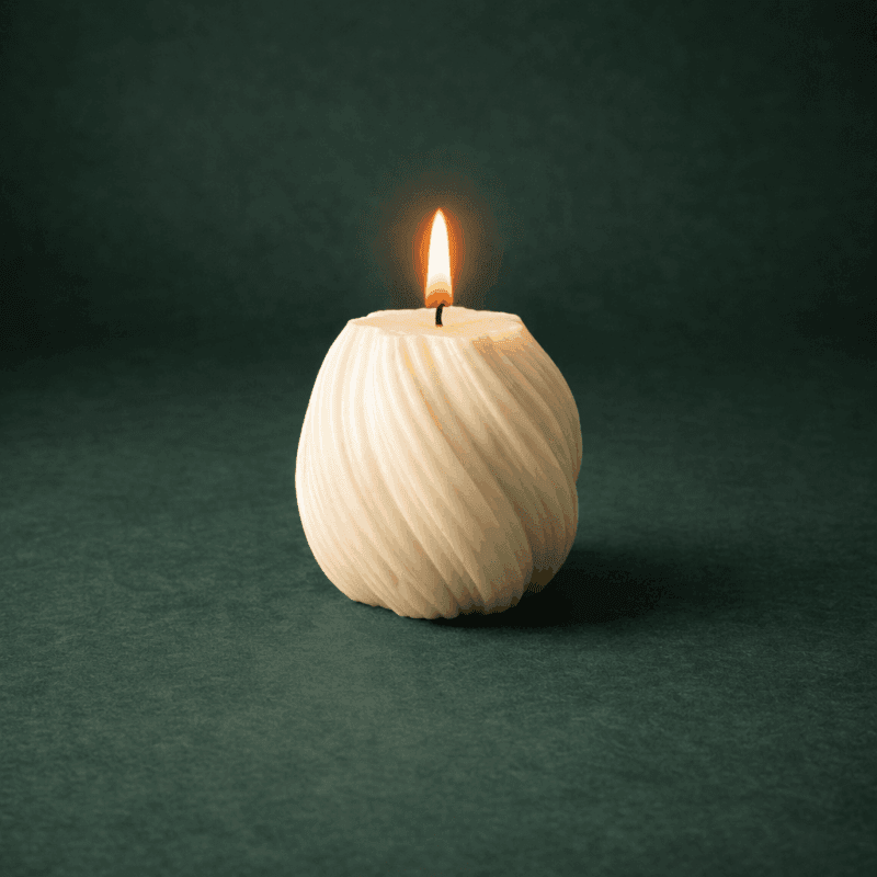 Wellenkerze handgefertigt