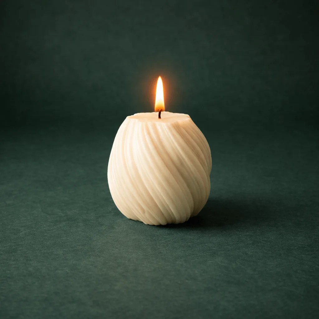 Wellenkerze handgefertigt