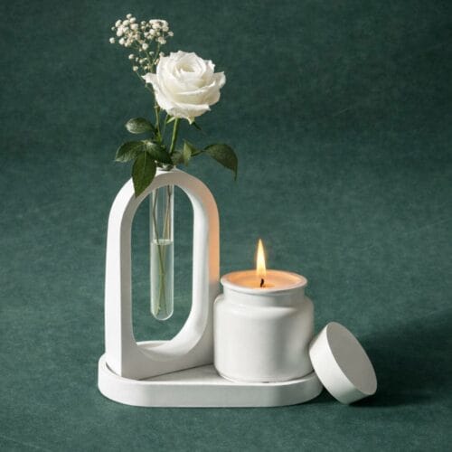 Keramik Deko Set Weiß