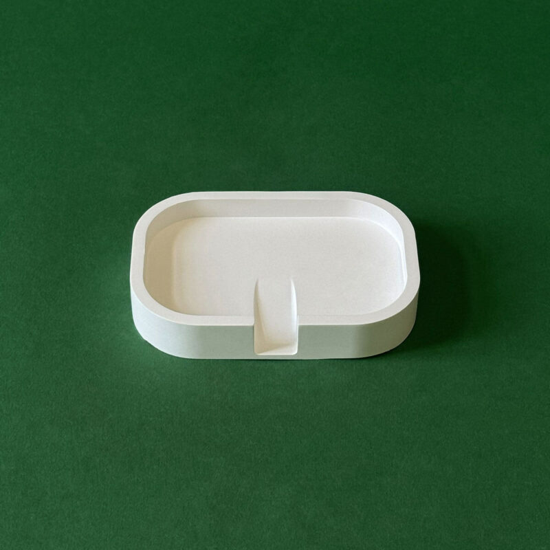 Seifenschale oval mit Wasserablauf