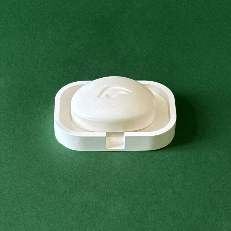 Ovale Seifenschale mit Wasserablauf aus Keramik
