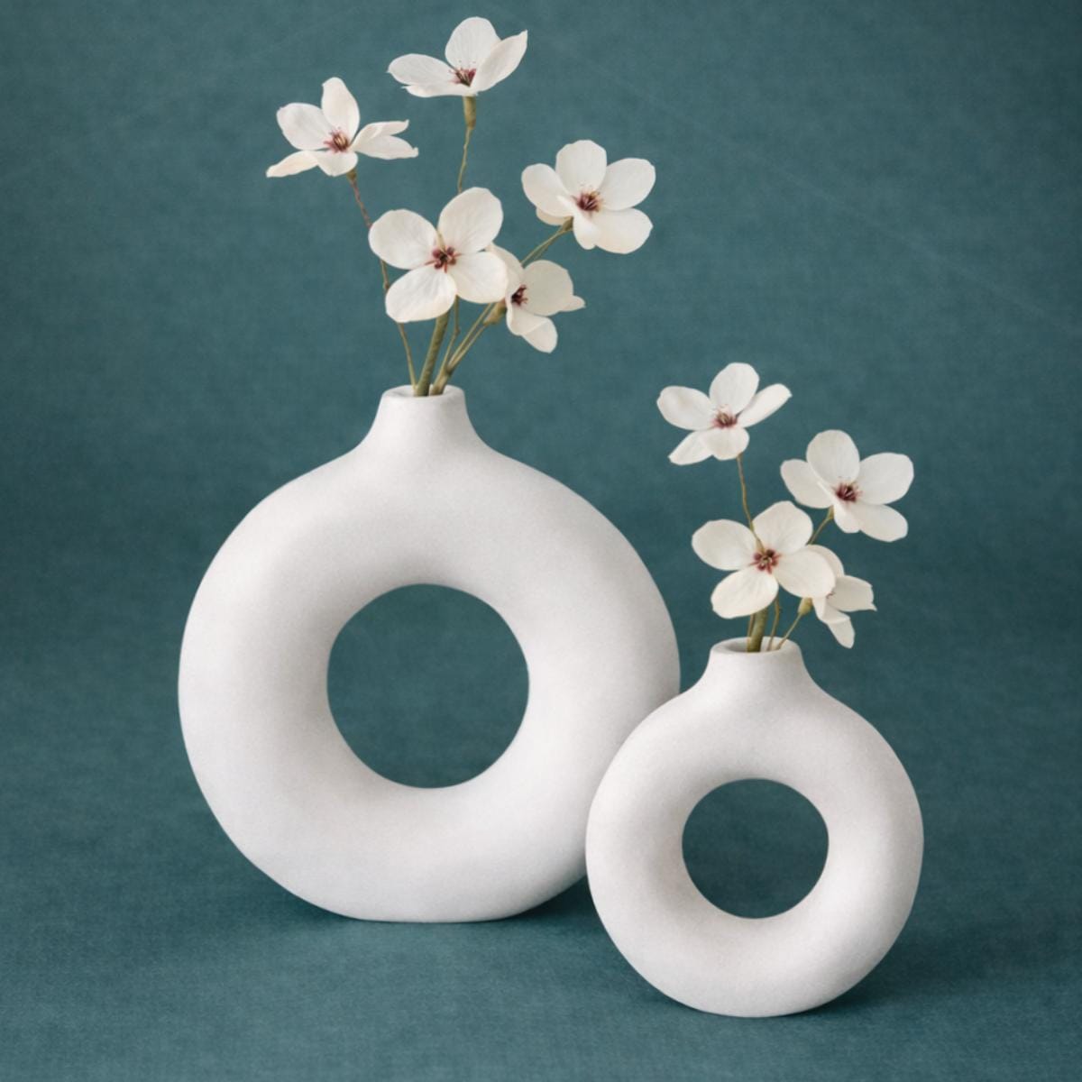 Donut-Vase groß aus Keramik als skulpturale Deko-Vase