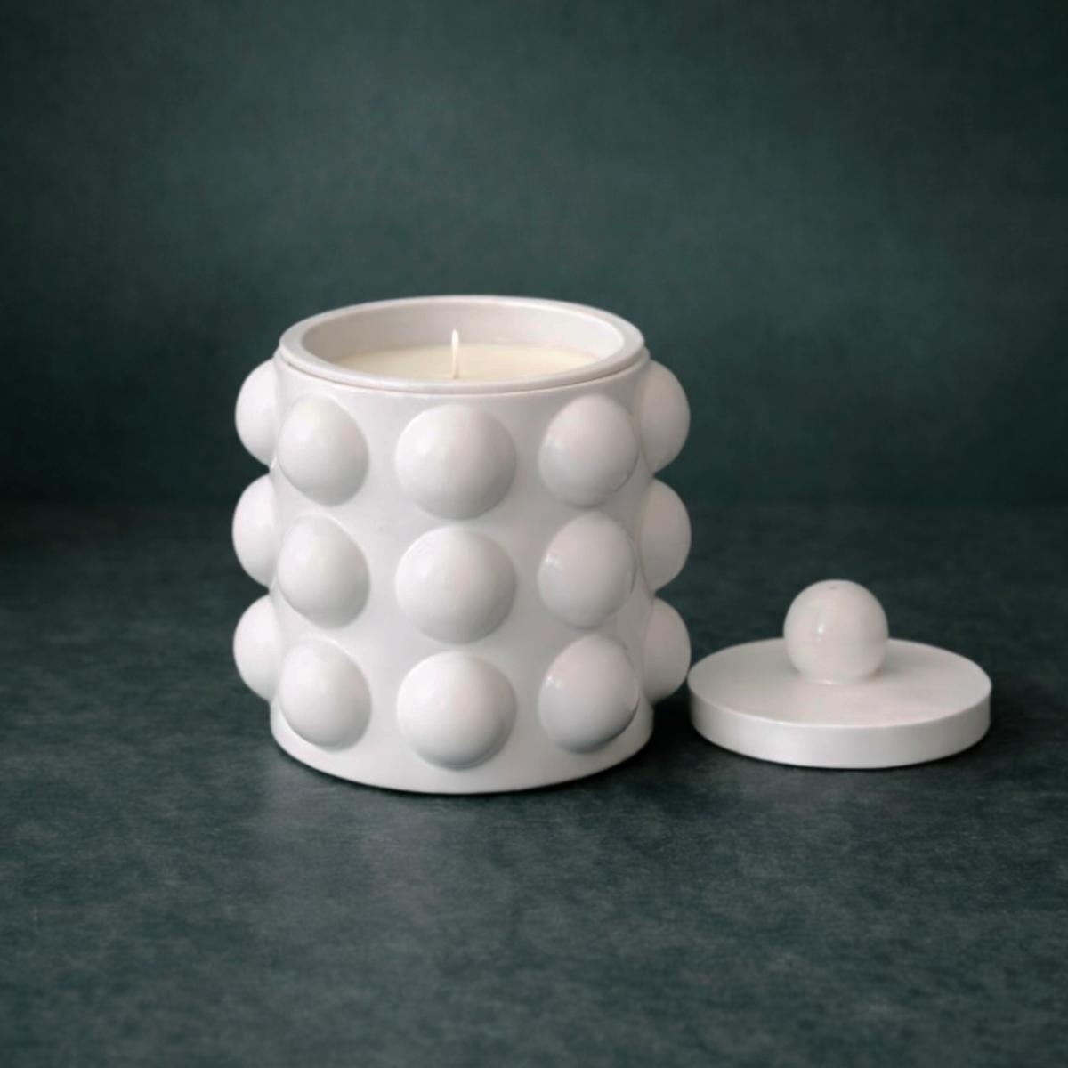 Duftkerze Geschenk aus natürlichem Wachs in Keramikdose mit Deckel