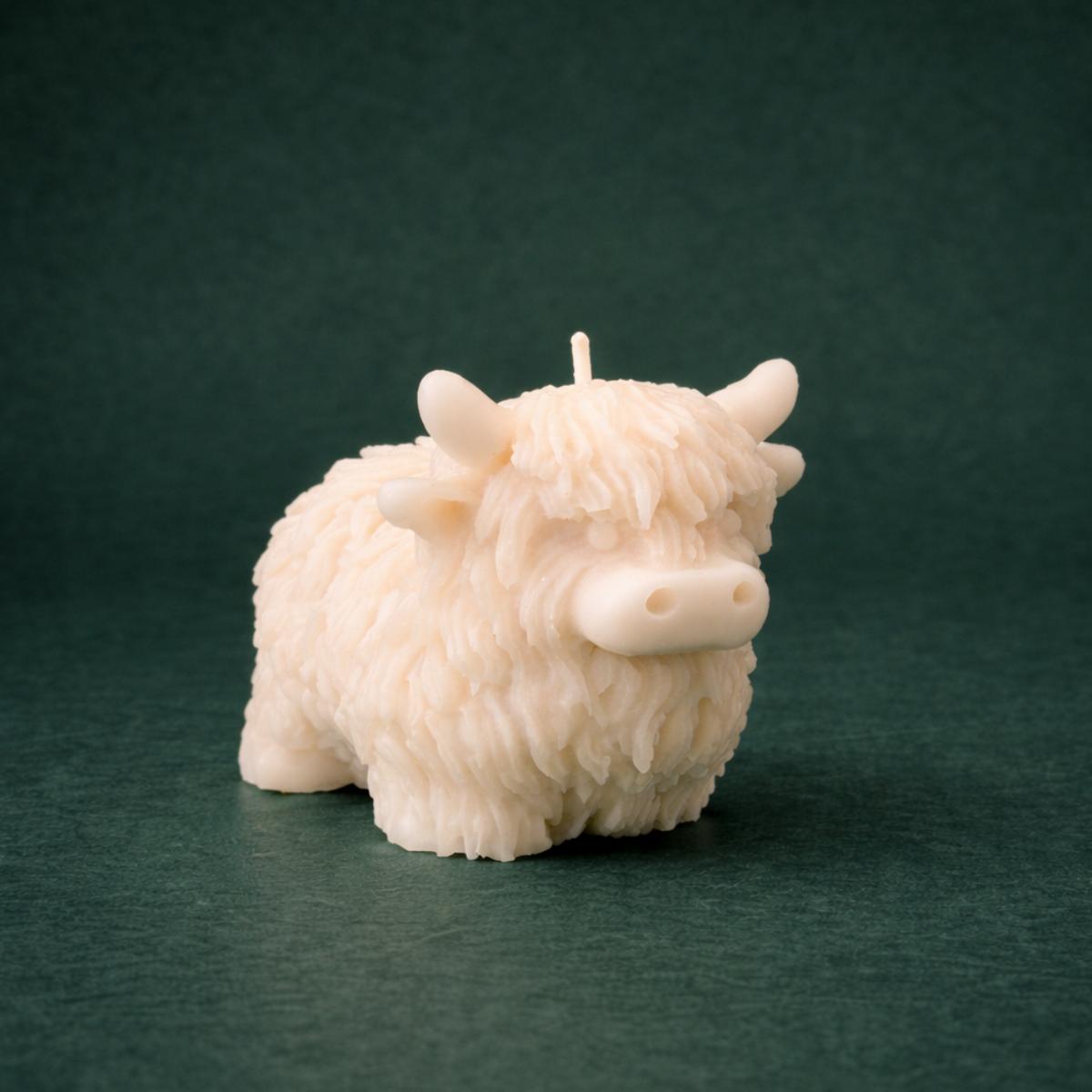 Kuh Kerze Tierkerze (Highland Cow), süße Deko Figur als Geschenkidee