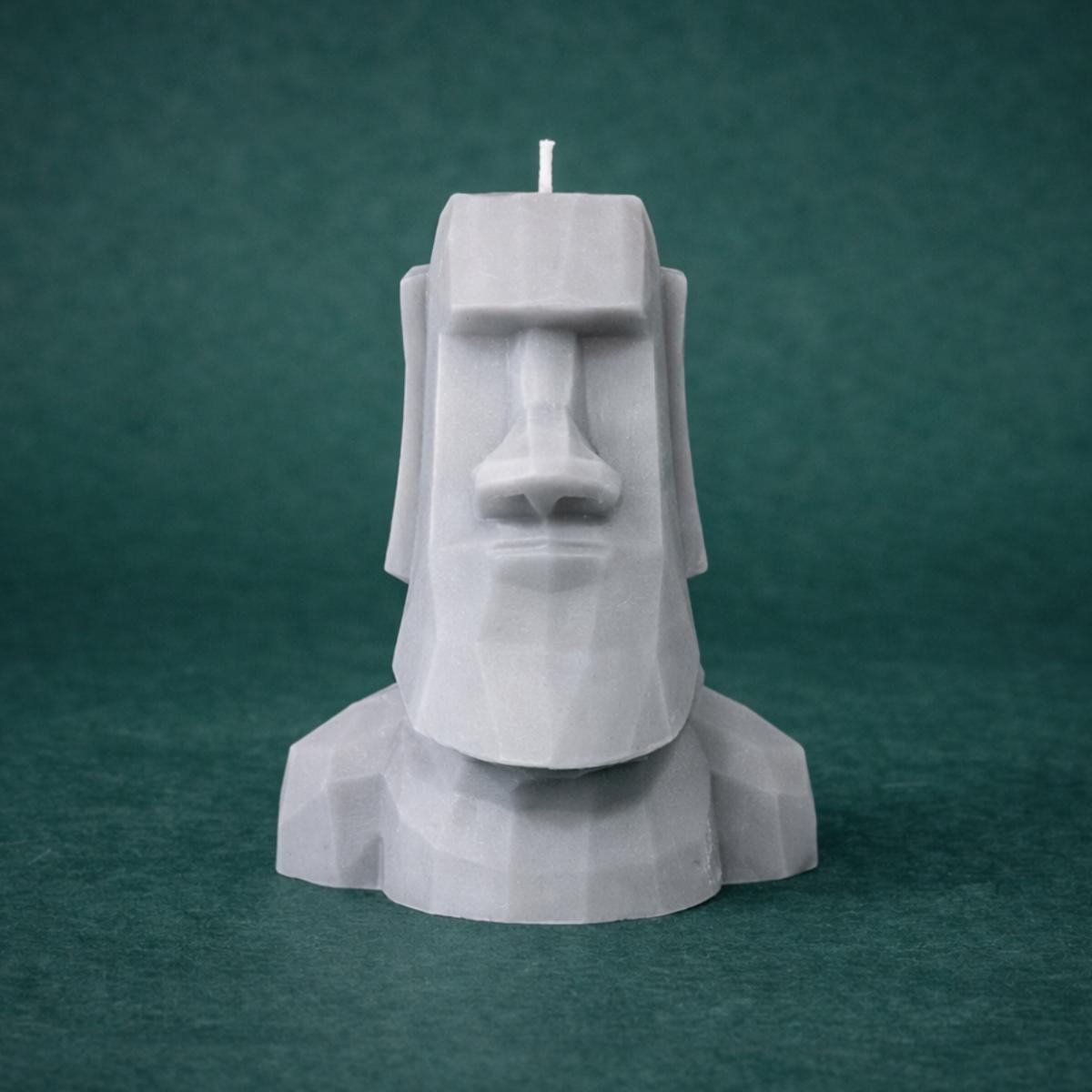 Moai Statue Kerze als Osterinsel Dekofigur, Frontansicht