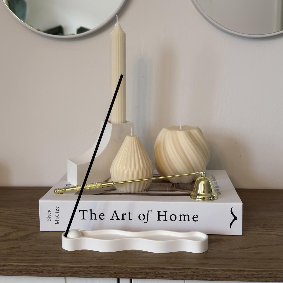 Räucherstäbchenhalter modern aus Keramik, Draufsicht Design Ablage