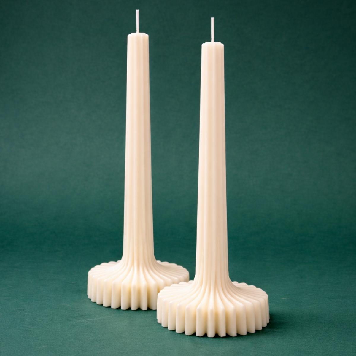 Weiße Stabkerze aus Sojawachs